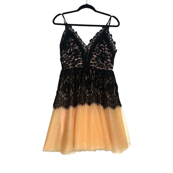 NWT True Decadence Lace Tulle Mesh Overlay Mini Dress SMALL - Picture 3 of 9